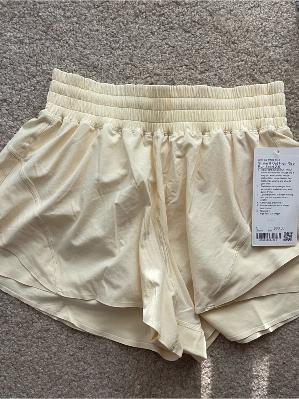 nwt lululemon shake it out high rise running short 2.5